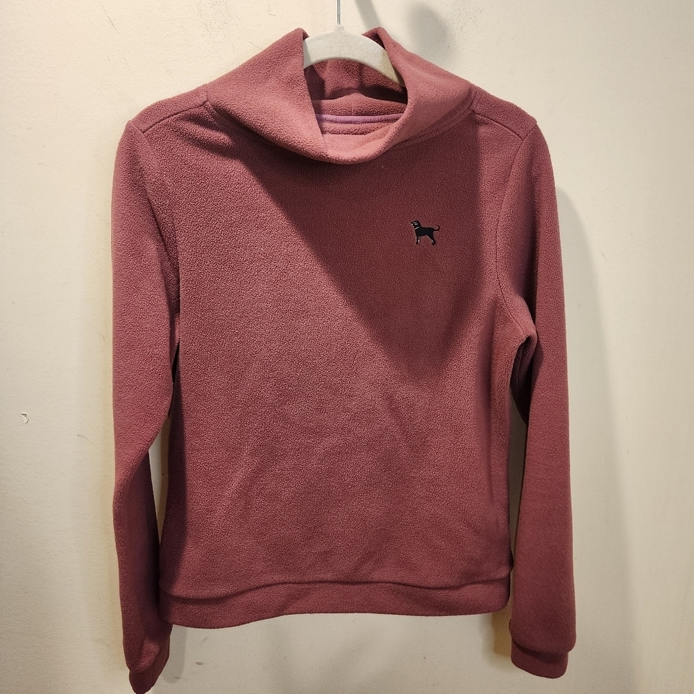 Black Dog Outfitterd Pink Fleece Pullover with Dog Logo Size S